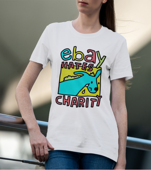 Ebay Hates Charity Whimsical Blue Goat T-Shirt