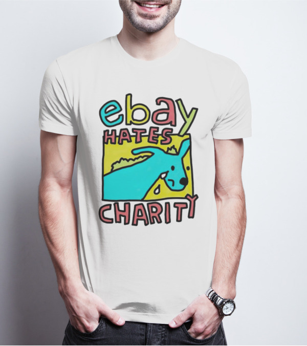 Ebay Hates Charity Whimsical Blue Goat T-Shirt