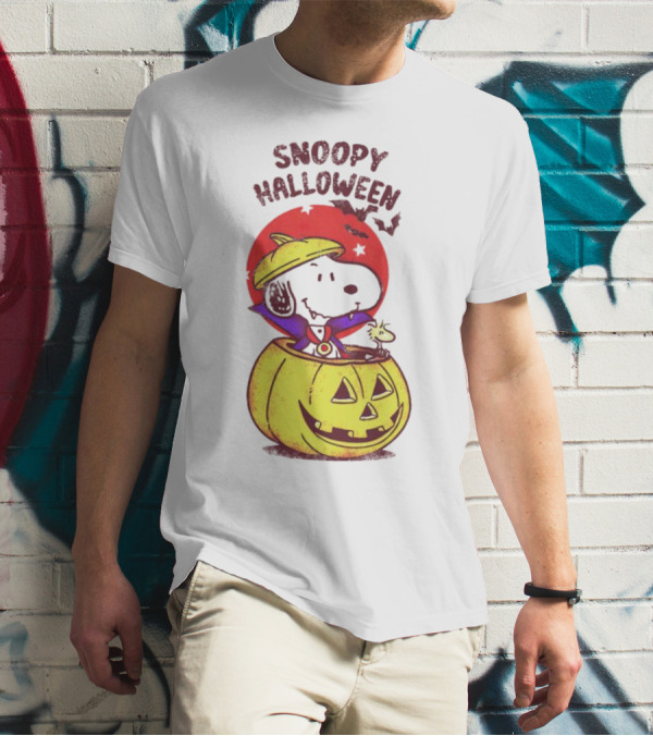 Snoopy Halloween Woodstock Peanuts Pumpkin T-Shirt