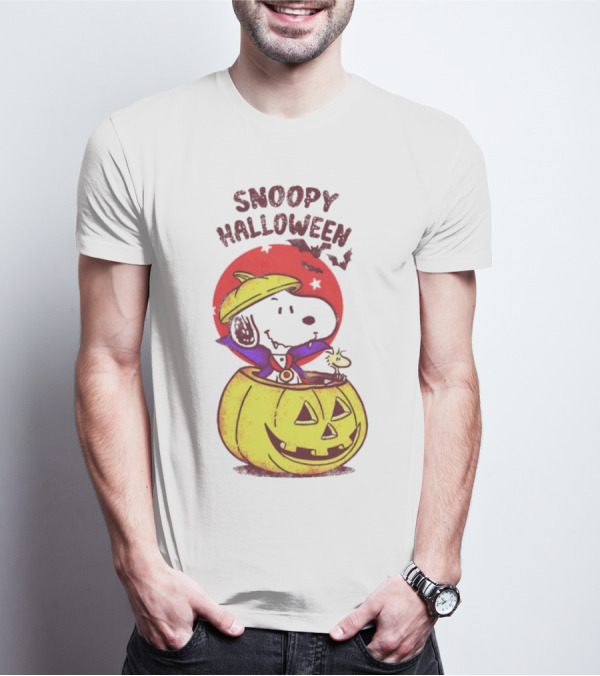Snoopy Halloween Woodstock Peanuts Pumpkin T-Shirt