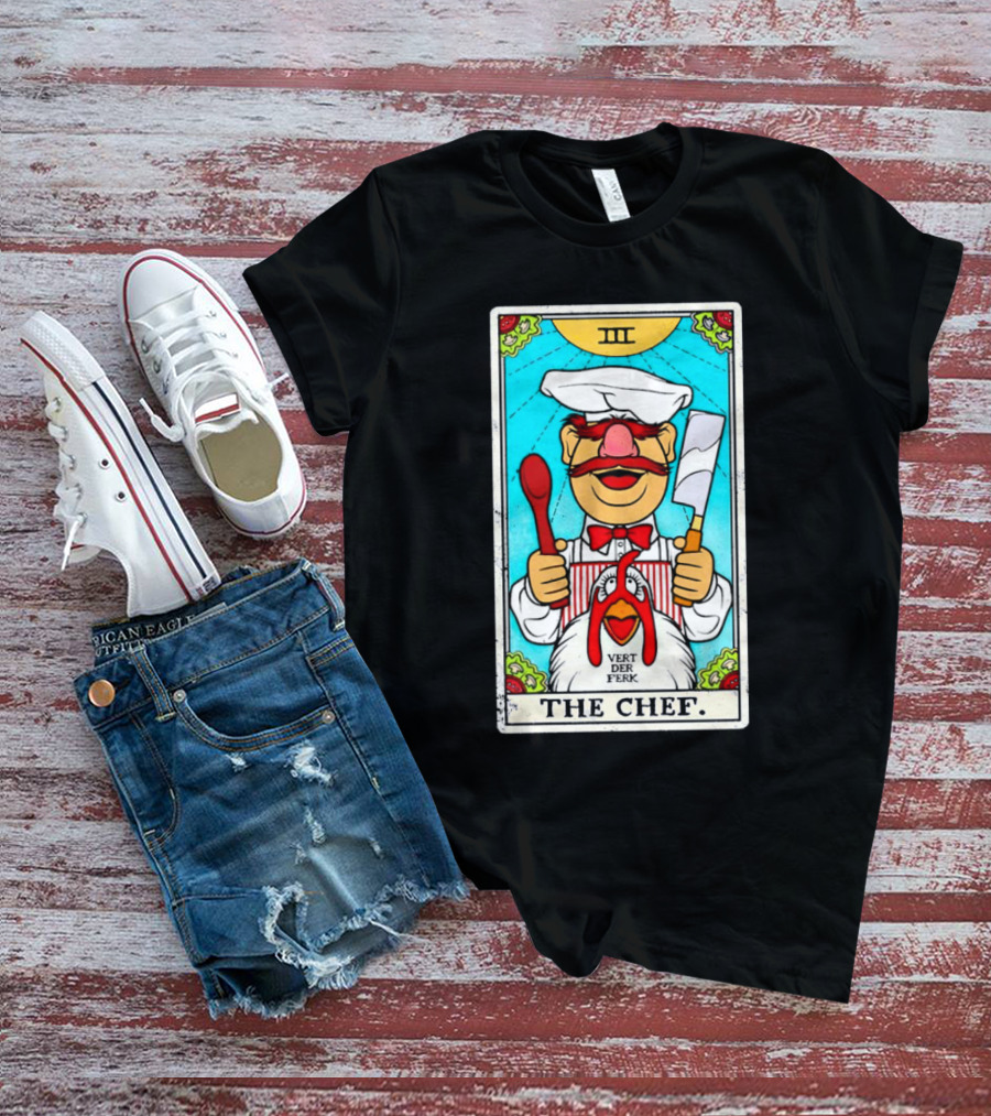 The Chef Tarot Card Vert Der Ferk Spoon Cleaver Chicken T-Shirt