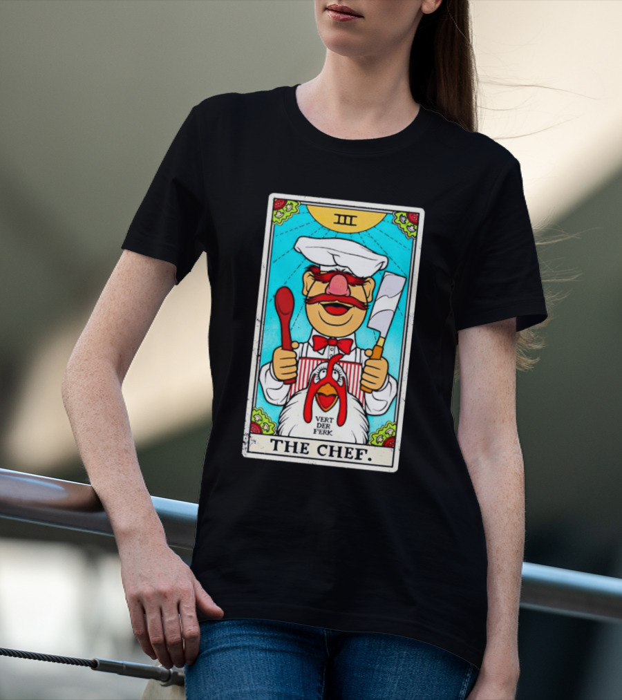 The Chef Tarot Card Vert Der Ferk Spoon Cleaver Chicken T-Shirt