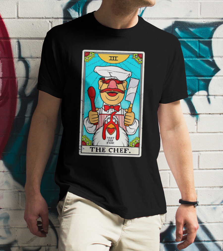 The Chef Tarot Card Vert Der Ferk Spoon Cleaver Chicken T-Shirt