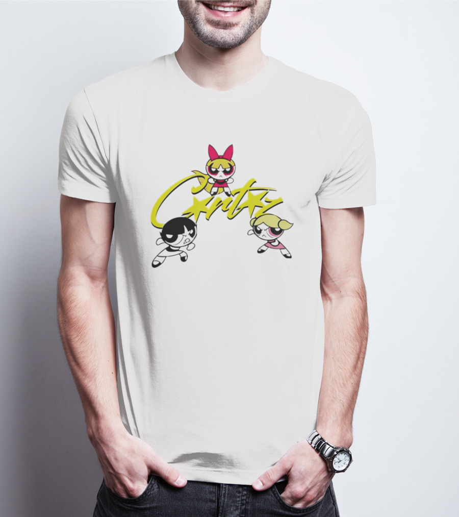 The Powerpuff Girls Corteiz Logo With Characters Buttercup Blossom Bubbles T-Shirt