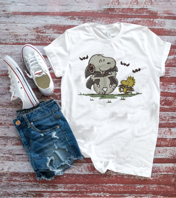 Snoopy And Woodstock Peanuts Spooky Halloween Fun T-Shirt