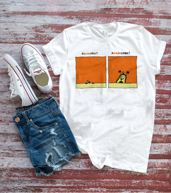 Awocado Ahiercado Funny Avocado Comic Two Panel Joke T-Shirt