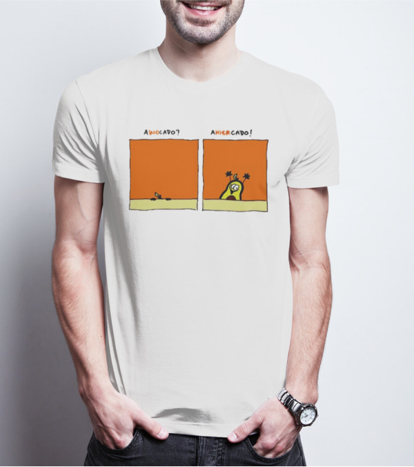 Awocado Ahiercado Funny Avocado Comic Two Panel Joke T-Shirt