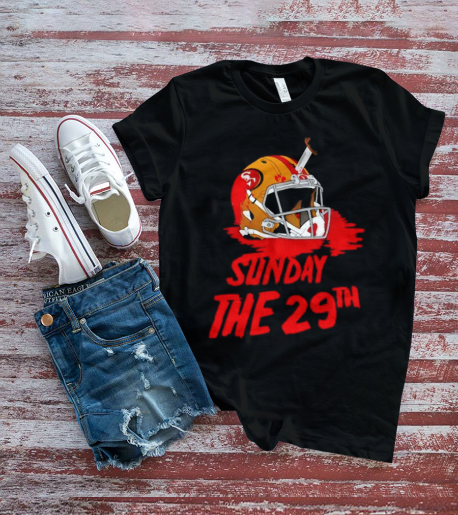 Sunday The 29th Football Helmet Horror Crossover T-Shirt