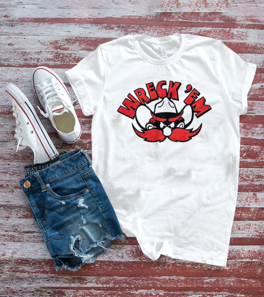 Texas Tech Wreck 'Em Raider Red Cowboy Mustache T-Shirt