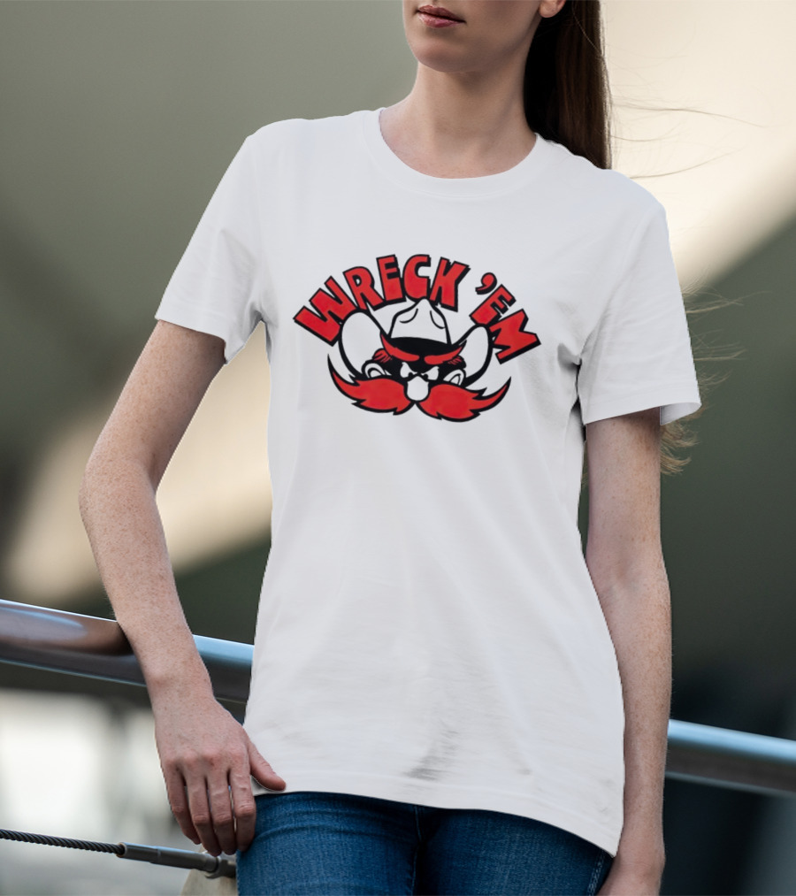 Texas Tech Wreck 'Em Raider Red Cowboy Mustache T-Shirt