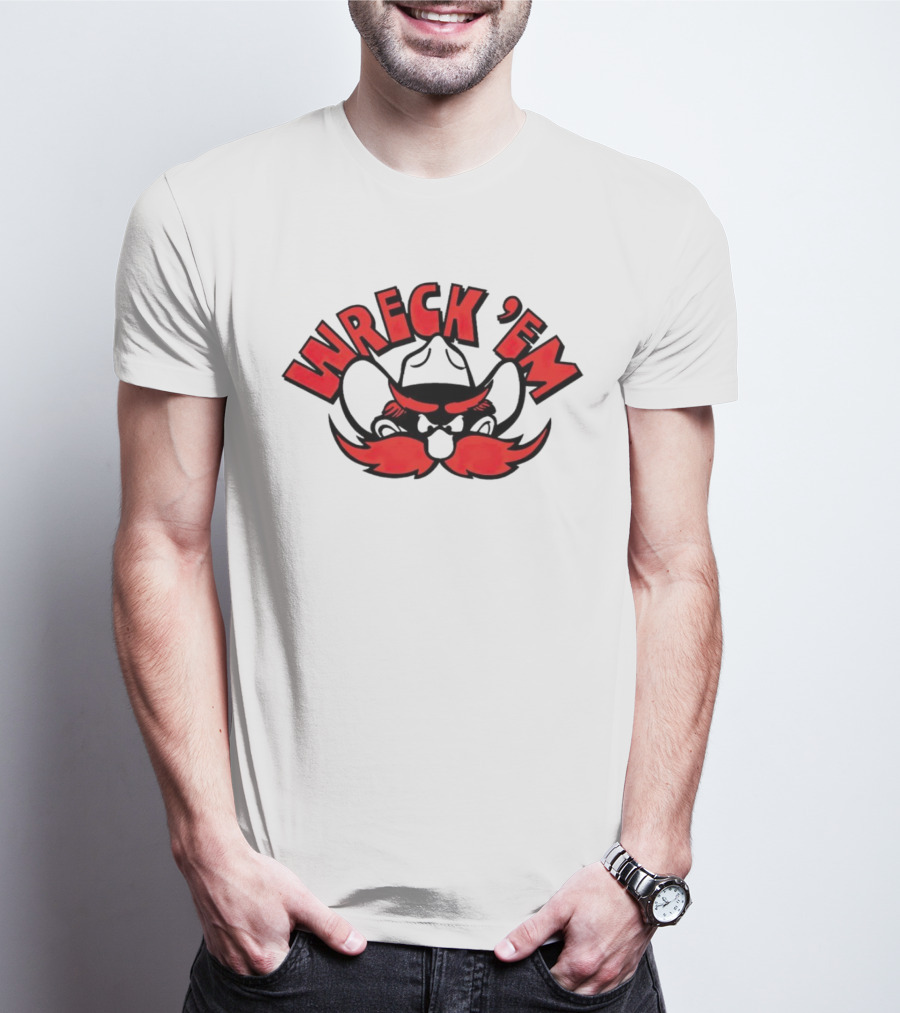 Texas Tech Wreck 'Em Raider Red Cowboy Mustache T-Shirt