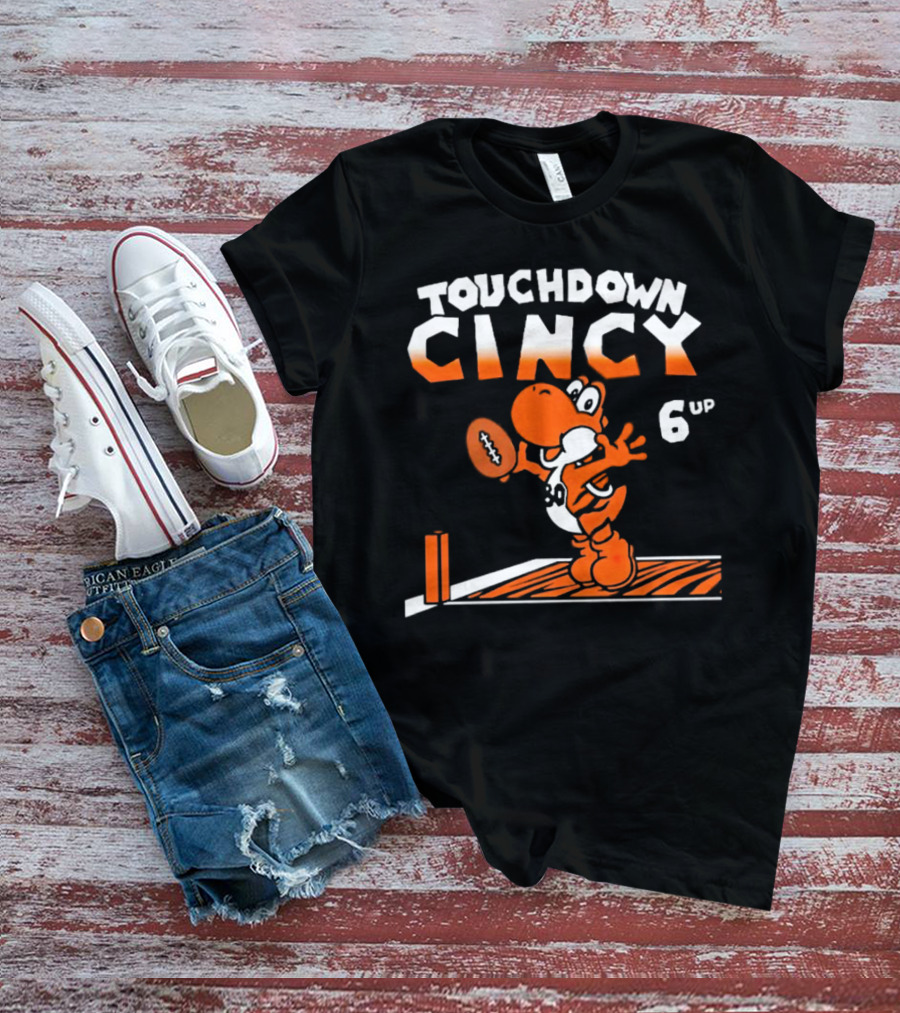 Touchdown Cincy Football Celebration Cartoon 6 Up T-Shirt