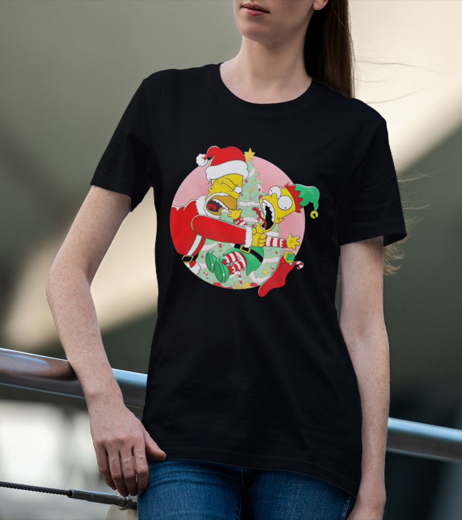 You Are Not Santa's Helper Animated Christmas Family Fight T-Shirt