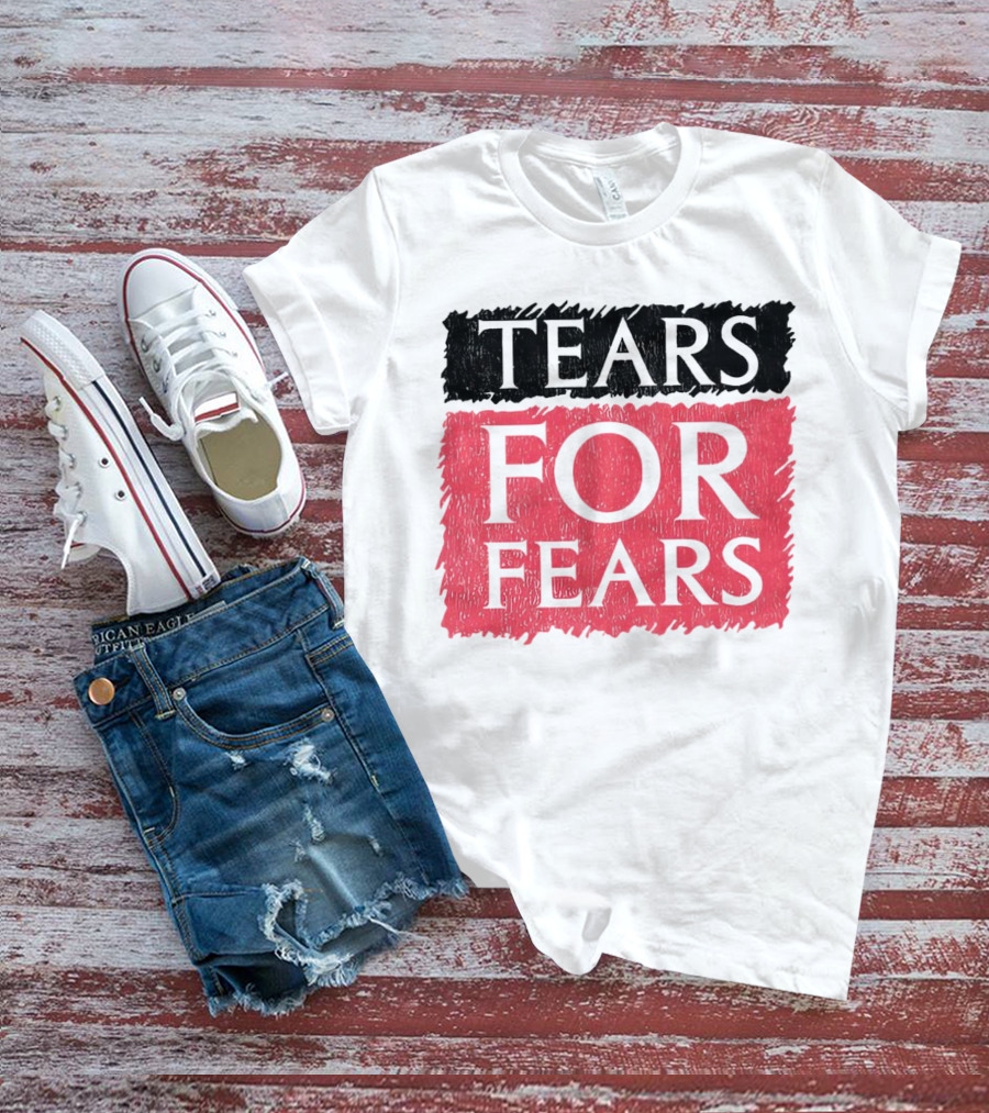 Tears For Fears Text In Black On Pink Background T-Shirt