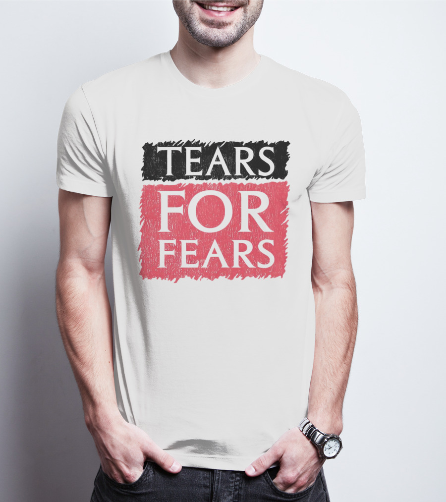 Tears For Fears Text In Black On Pink Background T-Shirt