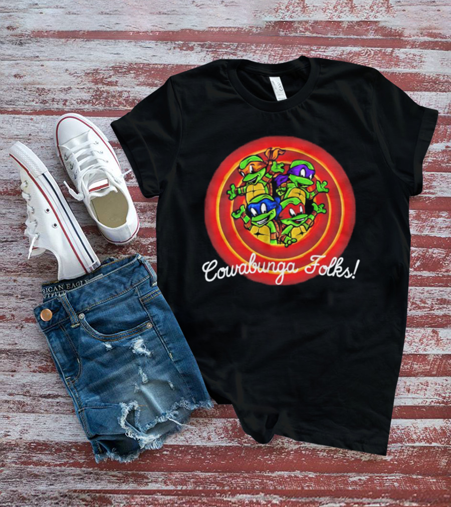 Teenage Mutant Ninja Turtles Cowabunga Folks Raphael Michelangelo Donatello Leonardo T-Shirt