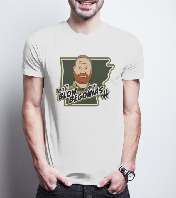 Chief Bradley Taylor You'll Blow Your Begonias Off Hazen Police T-Shirt