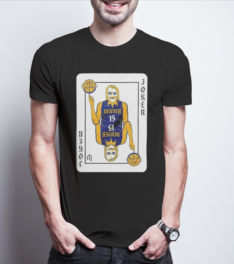 Nikola Jokić Denver Nuggets Joker Card Playing Basketball T-Shirt