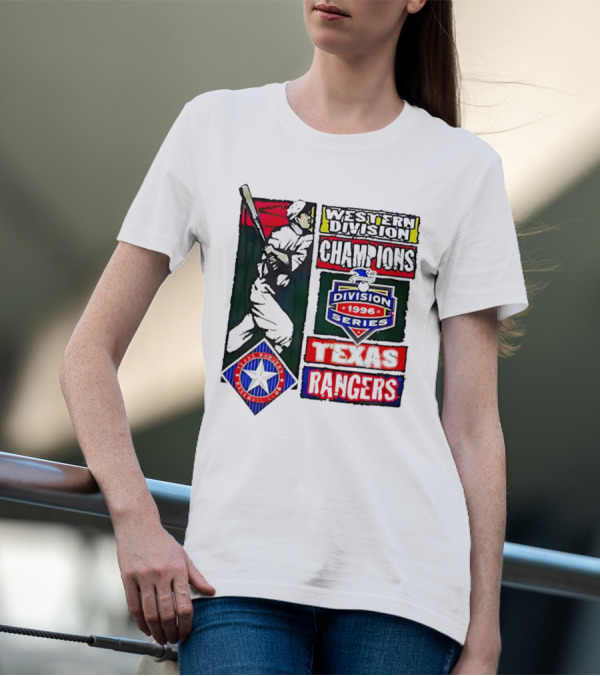 Western Division Champions Texas Rangers 1996 Division Series T-Shirt