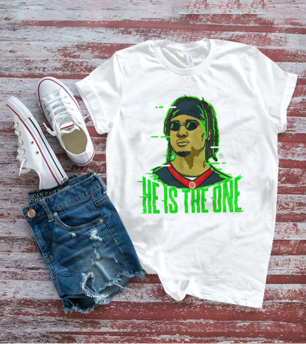 He Is The One Cryptic Neon Style Cartoon T-Shirt