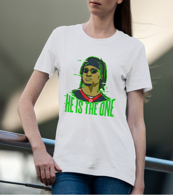 He Is The One Cryptic Neon Style Cartoon T-Shirt