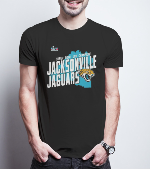 Jacksonville Jaguars Super Bowl LVII Champions Logo And Map T-Shirt