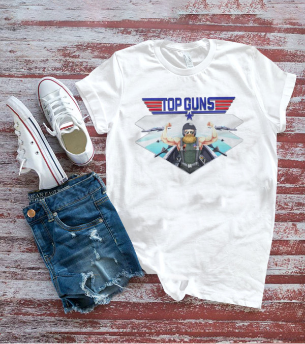 Papaswolio Top Guns Aviator Flex With Jet Background T-Shirt