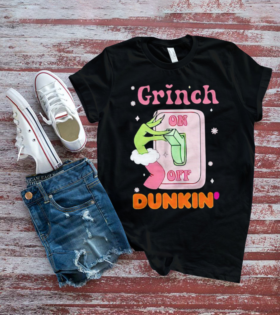 Grinch On Off Dunkin Switch Hand Lever T-Shirt