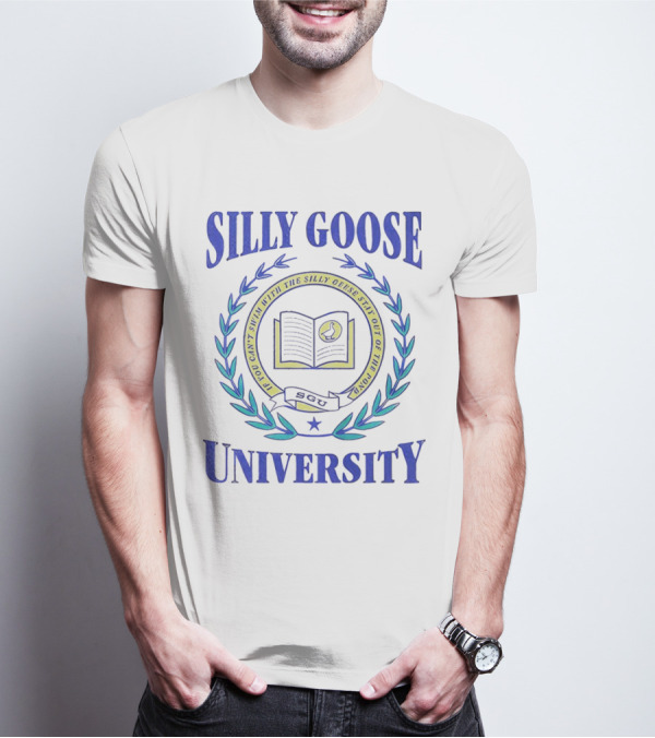 Silly Goose University Educated With The Silly Goose Stay Out Of The Pond T-Shirt