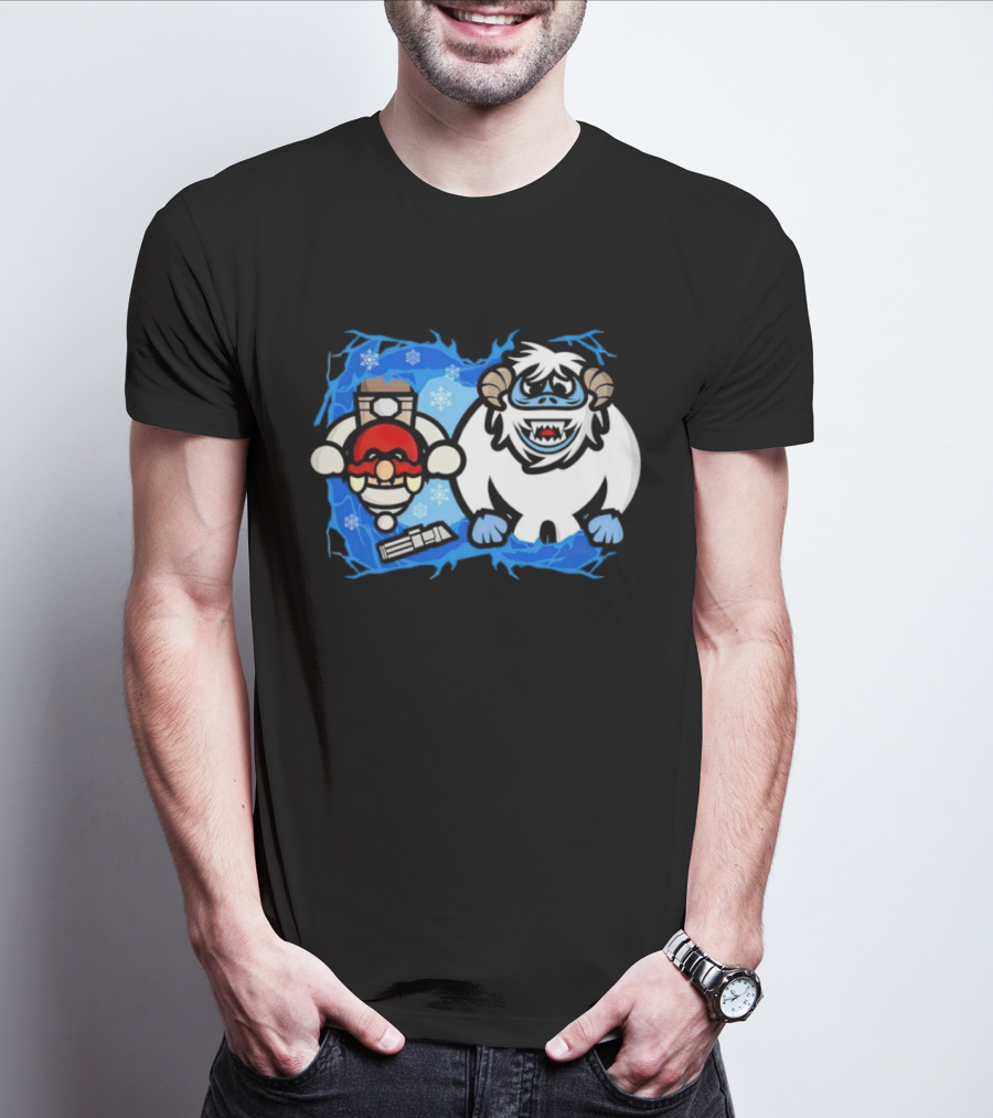 Bumble Wars Cartoon Mario Wampa Battle Ice Hoth T-Shirt