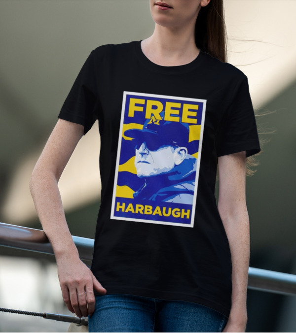 Free Harbaugh Michigan Wolverines Coach Insider T-Shirt