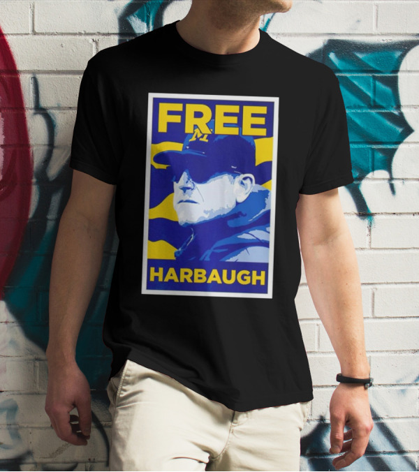 Free Harbaugh Michigan Wolverines Coach Insider T-Shirt