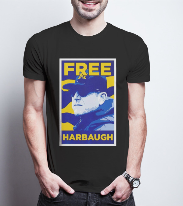 Free Harbaugh Michigan Wolverines Coach Insider T-Shirt
