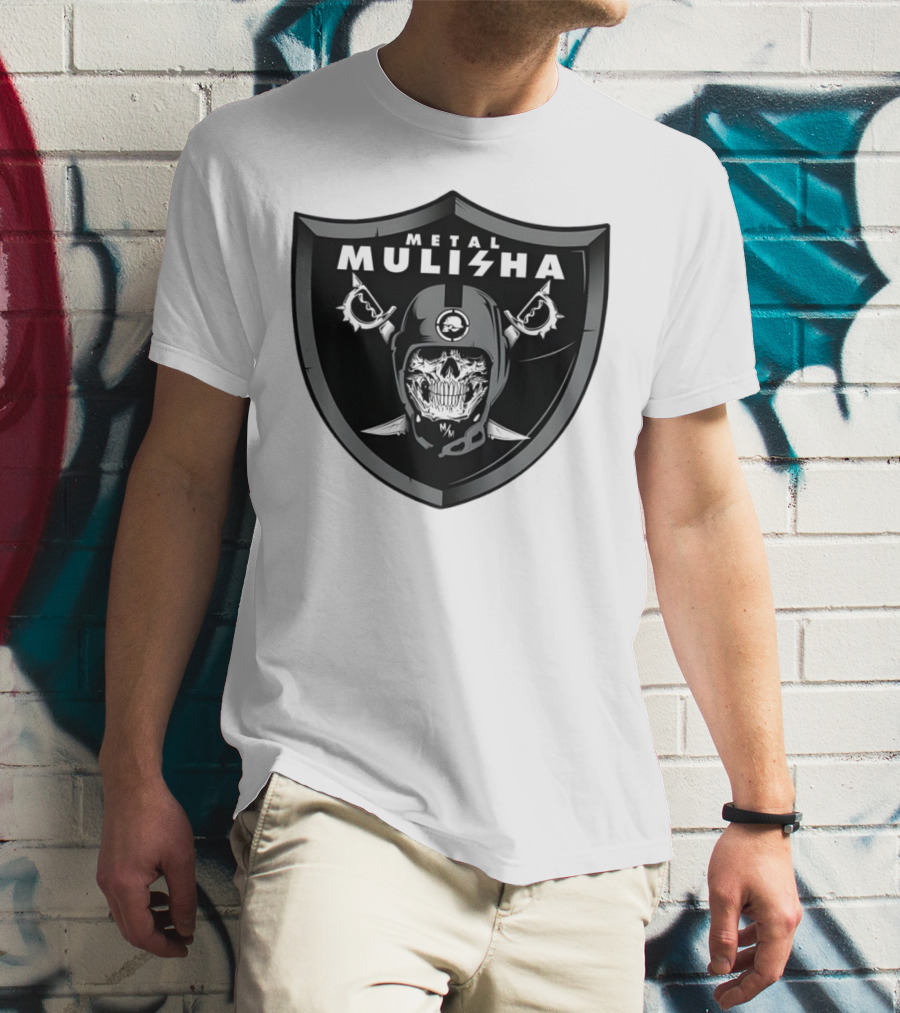 Las Vegas Raiders Skull Metal Mulisha Shield Halloween Helmets Swords T-Shirt