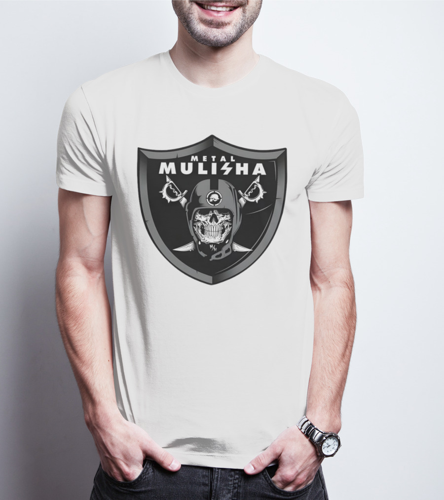 Las Vegas Raiders Skull Metal Mulisha Shield Halloween Helmets Swords T-Shirt