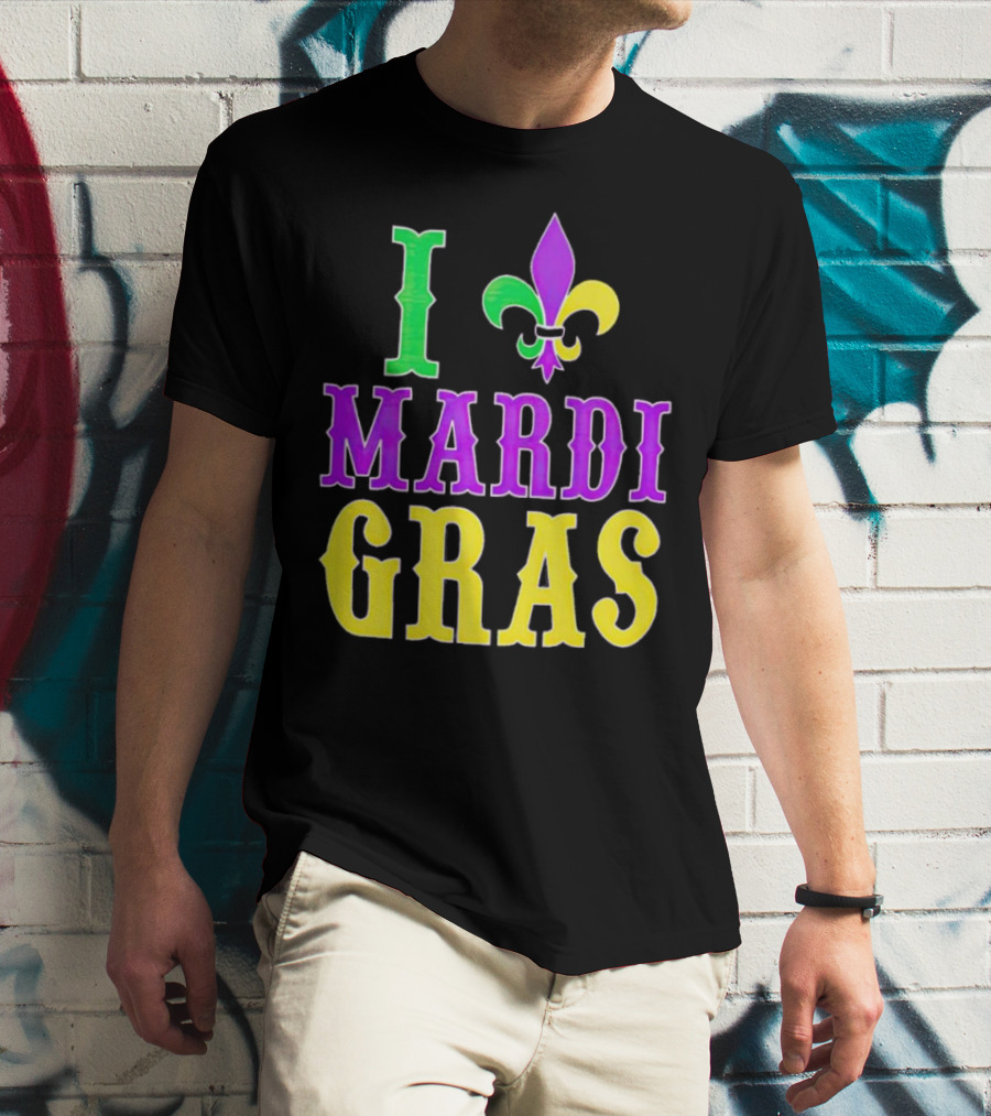 I ❤️ Mardi Gras Fleur-de-Lis T-Shirt