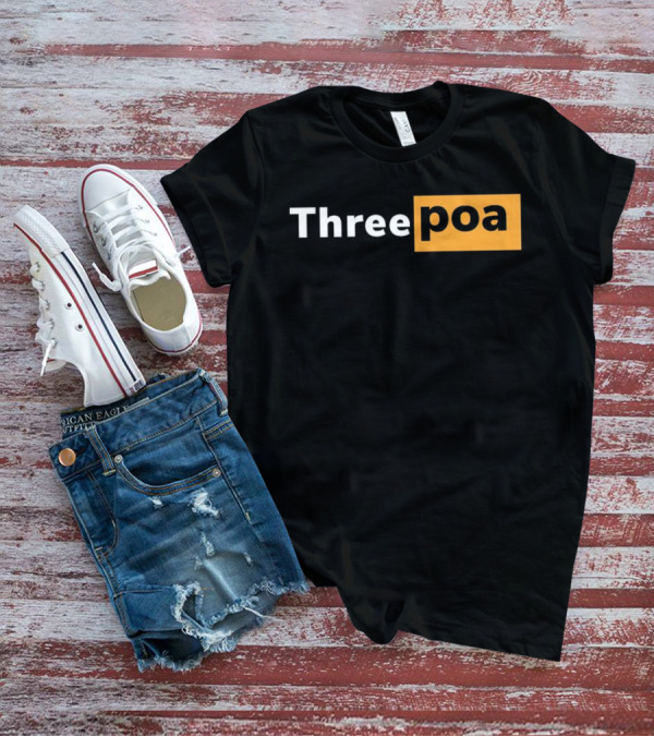 Threepoa Hub Classic Style Text Bold Minimalist Contrast T-Shirt