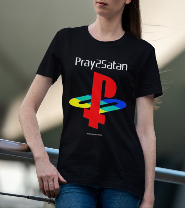 Pray2Satan Anchorsand Playstation T-Shirt