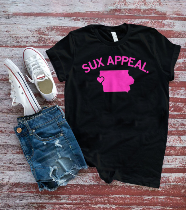 Sux Appeal Pink Iowa Heart Map T-Shirt