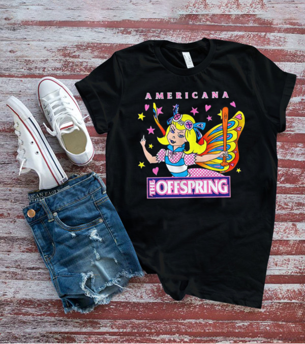 Americana The Offspring 25th Anniversary Butterfly Girl Retro Comic T-Shirt