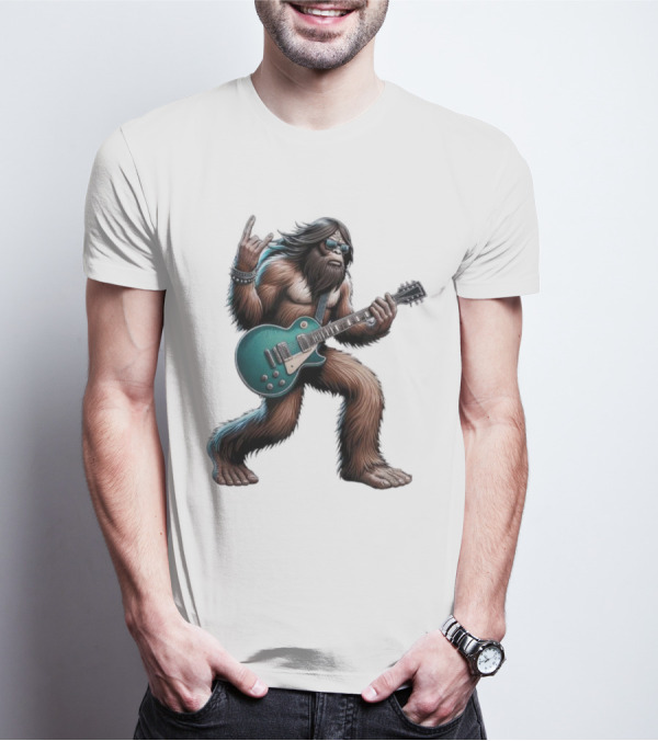 Bigfoot Rocking Out With Electric Guitar T-Shirt