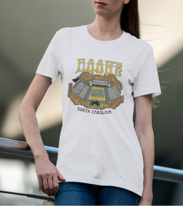 Boone Stadium North Carolina Football Field Surrounded By Autumn Foliage T-Shirt