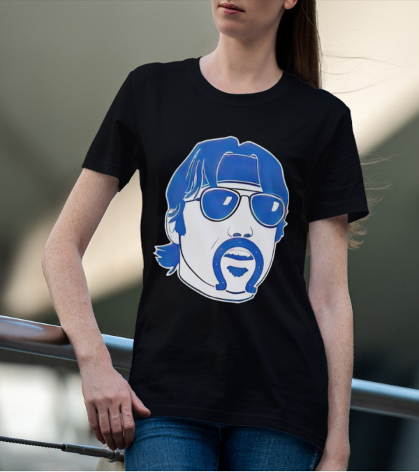 Minshew Mania Indianapolis Colts Iconic Quarterback Mustache Sunglasses T-Shirt