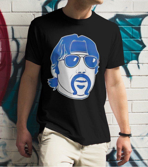 Minshew Mania Indianapolis Colts Iconic Quarterback Mustache Sunglasses T-Shirt