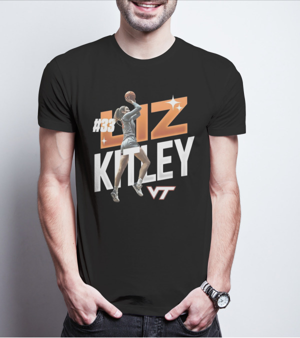 Virginia Tech Liz Kitley #33 VT Basketball Stars T-Shirt