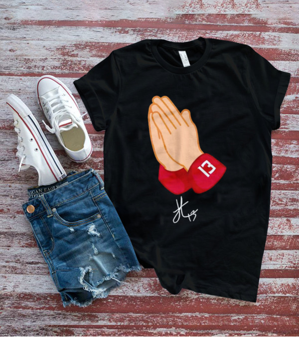 Jordan Travis Signature Praying Hands Number 13 Autograph T-Shirt