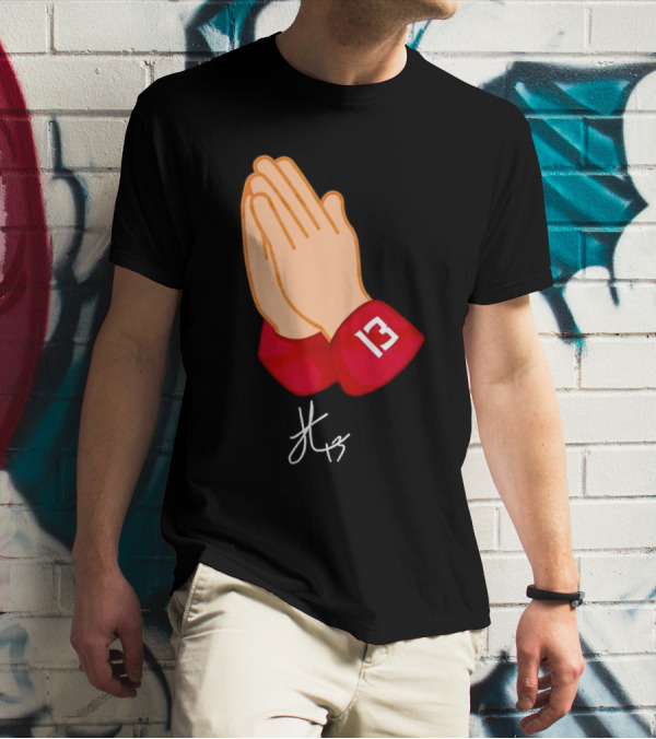 Jordan Travis Signature Praying Hands Number 13 Autograph T-Shirt