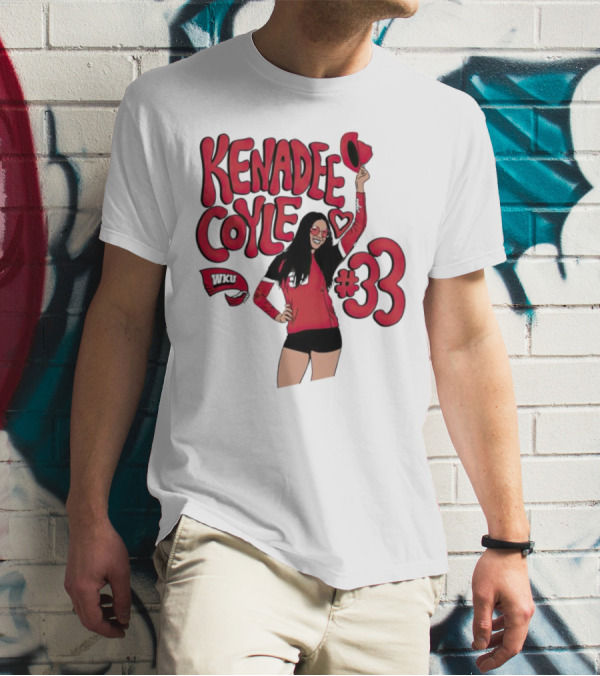 Kenadee Coyle WKU Heart #33 Western Kentucky Hilltoppers Volleyball T-Shirt