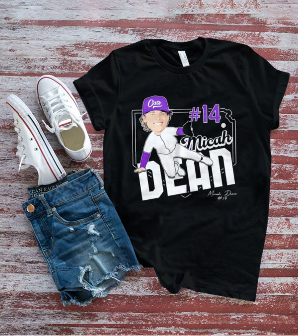 Micah Dean #14 Kansas State Wildcats Cats Infielder Signature T-Shirt