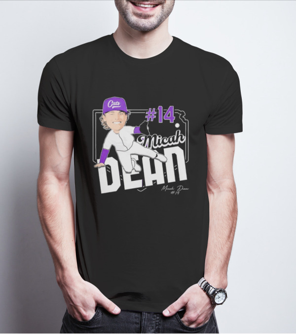 Micah Dean #14 Kansas State Wildcats Cats Infielder Signature T-Shirt